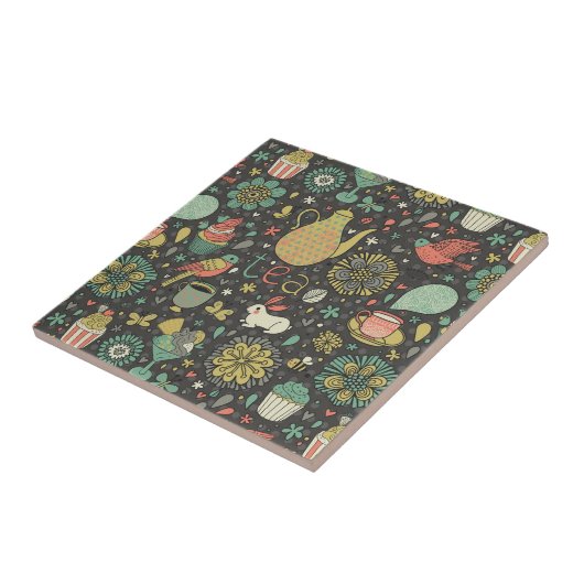 Geschmackvolle helle Tee-Karte Fliese (Seite)