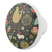 Geschmackvolle helle Tee-Karte Keramikknauf (Rechts)