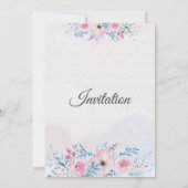 Geschmackvolle Hochzeitseinladung, rosa Aquarell Einladung (Rückseite)