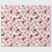 Geschmackvolle Leckereien Retro Valentine's Wrappi Geschenkpapier (Flach)