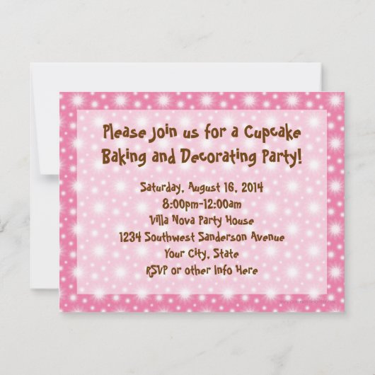 Geschmackvolle Mattierte Cupcake individuelle Einl Einladung (Rückseite)