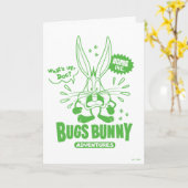 Geschmackvolle Retro BUGS BUNNY™ Karte (Gelbe Blume)