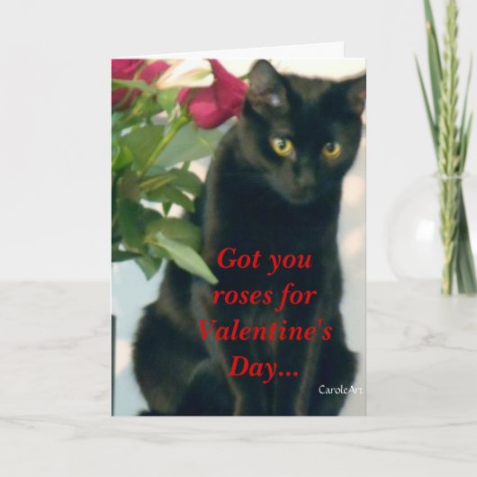 Geschmackvolle Rose Kitty Valentine Feiertagskarte (Vorderseite)