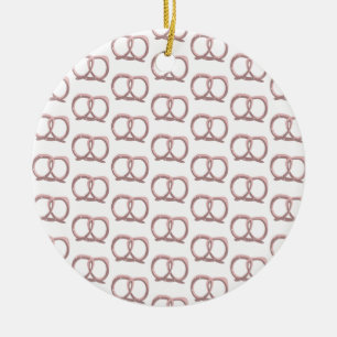 Geschmackvolle Salzbrezel-Drehmuster Rosa Keramik Ornament