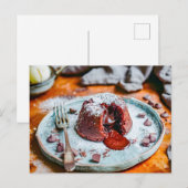 Geschmackvolle Schokolade Lava Cake Geburtstag Feiertagspostkarte (Vorne/Hinten)