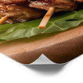 Geschmackvolle Shish Kebab- und Grillteigspieße Poster (Ecke)