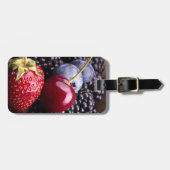 Geschmackvolle Sommerfrüchte auf einem Holztisch Gepäckanhänger (Vorderseite horizontal)