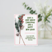 Geschmackvolle und stilvolle Weihnachtsfeier Feiertagspostkarte (Stehend Vorderseite)