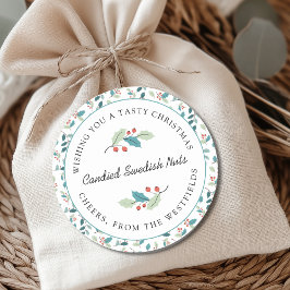 Geschmackvolle Weihnachtsgeschenkkarte Runder Aufkleber