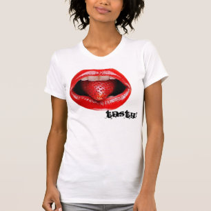 Geschmackvoller Lippenfrauen Spitzen T-Shirt