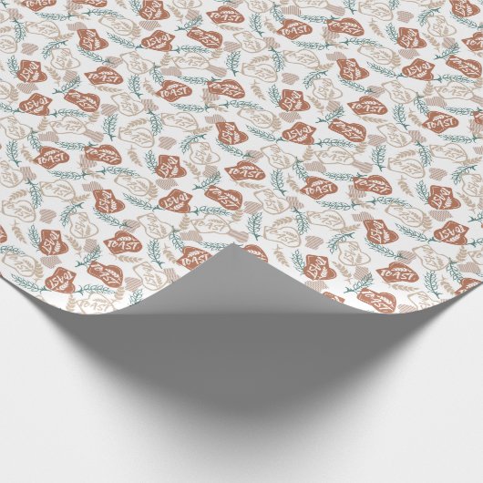 Geschmackvolles Brot Toast Muster Geschenkpapier (Ecke)