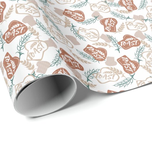 Geschmackvolles Brot Toast Muster Geschenkpapier (Rolleneckpunkt)