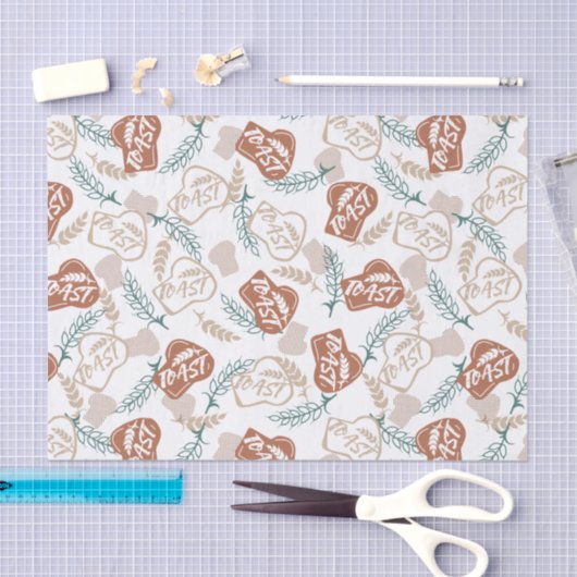 Geschmackvolles Brot Toast Muster Seidenpapier (Handwerk)