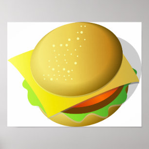 Geschmackvolles Hamburger Mitbringsel-Food-Poster Poster