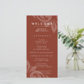 Geschmackvolles Minimal Damask Hochzeitsprogramm i (Stehend Vorderseite)