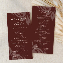 Geschmackvolles Minimal Damask Mahogany Wedding Pr