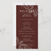 Geschmackvolles Minimal Damask Mahogany Wedding Pr (Vorderseite)