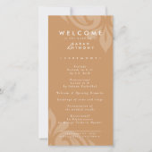 Geschmackvolles Minimal Damask Ochre Hochzeitsprog (Vorderseite)