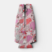 Geschmackvolles Muster mit Vögeln und Blume Flaschenkühler (Rückseite)