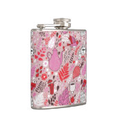 Geschmackvolles Muster mit Vögeln und Blumen Flachmann (Rechts)