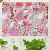 Geschmackvolles Muster mit Vögeln und Blumen Handtuch (Gefaltet)