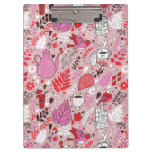 Geschmackvolles Muster mit Vögeln und Blumen Klemmbrett (Vorderseite)