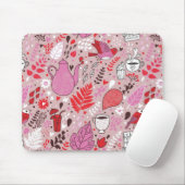 Geschmackvolles Muster mit Vögeln und Blumen Mousepad (Mit Mouse)