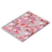 Geschmackvolles Muster mit Vögeln und Blumen Notizblock (Linke Seite)