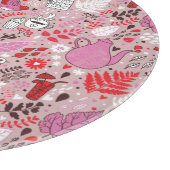 Geschmackvolles Muster mit Vögeln und Blumen Schneidebrett (Ecke)