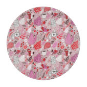 Geschmackvolles Muster mit Vögeln und Blumen Schneidebrett (Vorderseite)