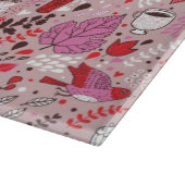 Geschmackvolles Muster mit Vögeln und Blumen Schneidebrett (Ecke)