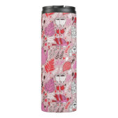 Geschmackvolles Muster mit Vögeln und Blumen Thermosbecher (Rückseite)