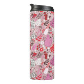 Geschmackvolles Muster mit Vögeln und Blumen Thermosbecher (Nach rechts gedreht)