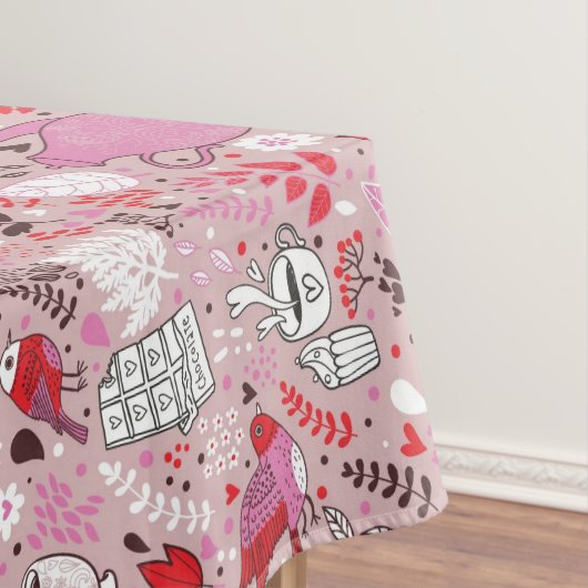 Geschmackvolles Muster mit Vögeln und Blumen Tischdecke (Beispiel)