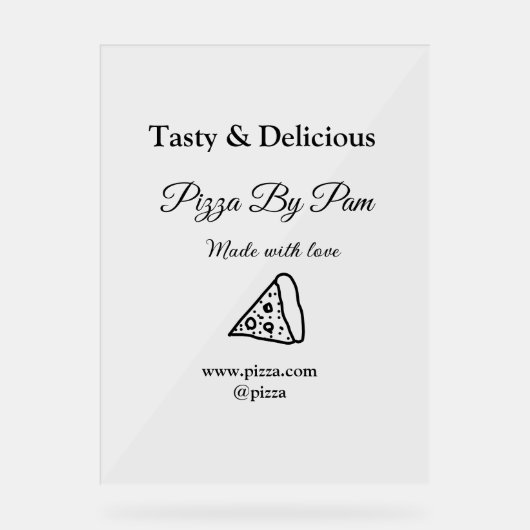 Geschmackvolles Pizzeria mit Liebe gekocht Acrylschild (Vorderseite)
