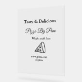 Geschmackvolles Pizzeria mit Liebe gekocht Acrylschild (Winkel)