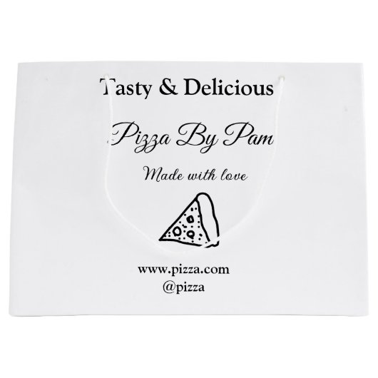 Geschmackvolles Pizzeria mit Liebe gekocht Große Geschenktüte (Vorderseite)