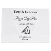 Geschmackvolles Pizzeria mit Liebe gekocht Große Geschenktüte (Rückseite)