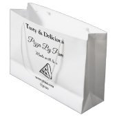 Geschmackvolles Pizzeria mit Liebe gekocht Große Geschenktüte (Vorderseite Schrägansicht)