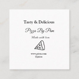 Geschmackvolles Pizzeria mit Liebe gekocht Quadratische Visitenkarte