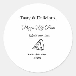 Geschmackvolles Pizzeria mit Liebe gekocht Runder Aufkleber