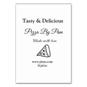 Geschmackvolles Pizzeria mit Liebe gekocht Tischnummer (Rückseite)