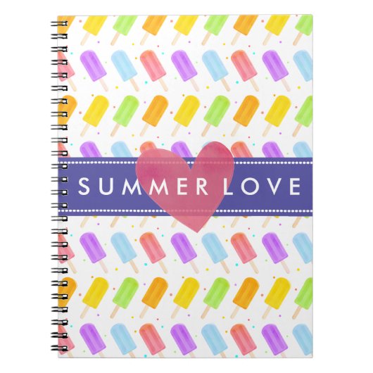 Geschmackvolles Sommer-Wasserfarben-Muster Notizblock (Vorderseite)