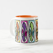 Geschmackvolles Wellen-Surfbrett Zweifarbige Tasse (Vorderseite Links)