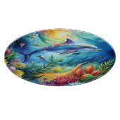 Geschmalter Delfin Schneidebrett (Ecke)