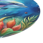 Geschmalter Delfin Schneidebrett (Ecke)