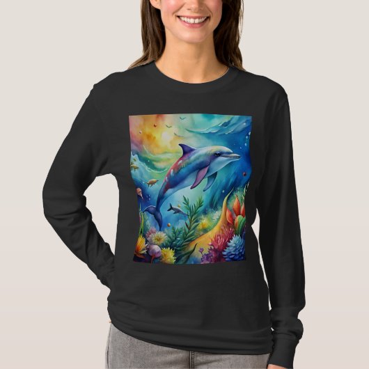 Geschmalter Delfin T-Shirt (Vorderseite)