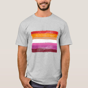 GESCHMALTETE LESBISCHE STREIFEN DER FLAGGE SUNSET T-Shirt