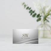 Geschmeidig Silber gekrönte Dekoration mit Monogra Visitenkarte (Stehend Vorderseite)