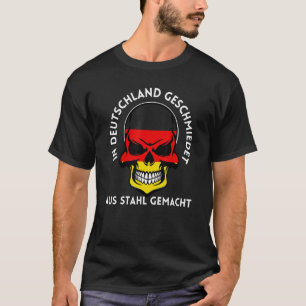 Geschmiedete deutsche Flagge Skull Steelworker T-Shirt